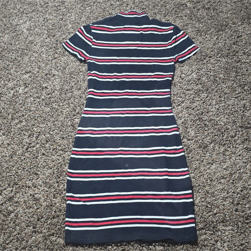 Lurking Class by Sketchy Tank Black White & Red Stripe Mock Neck Dress - Picture 2 of 5